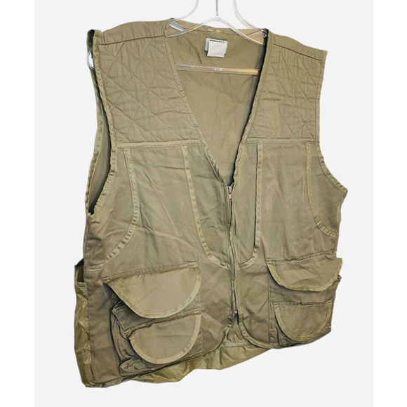Ozark Trail Hunting Vest Men’s Large Khaki Zip Up Fishing Utility Pockets‎ - Picture 1 of 8